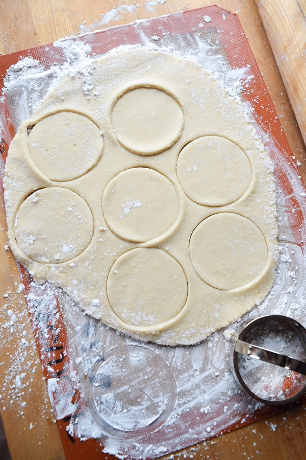 Rolled dough for black raspberry jelly doughnuts