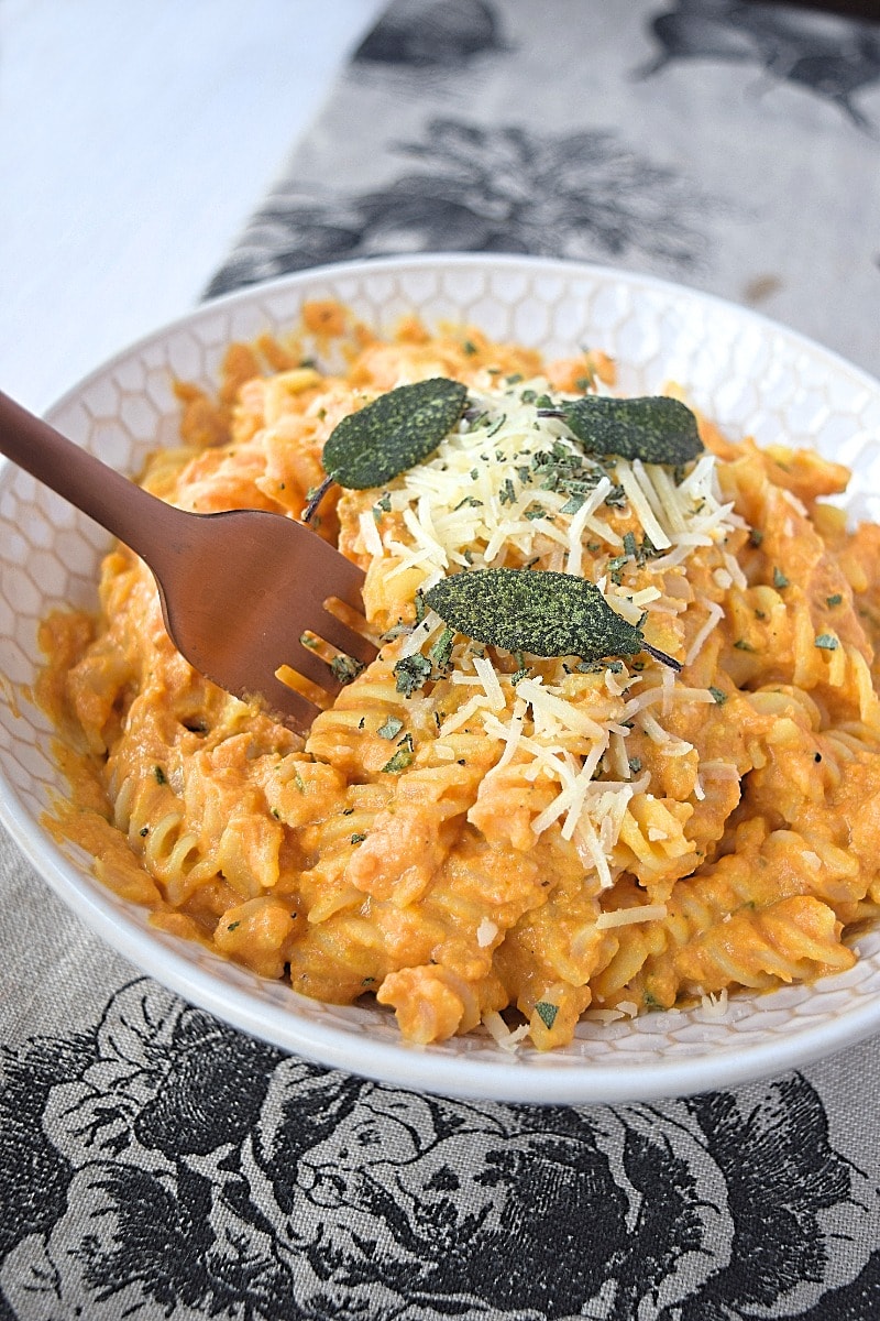 Scooping some sage pumpkin pasta