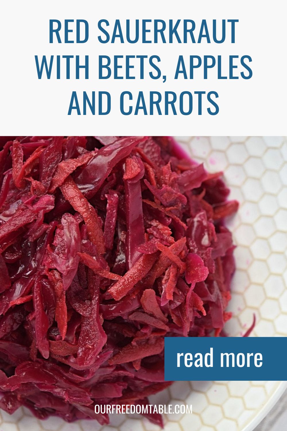 pin image for red sauerkraut with beets, apples and carrots blog post