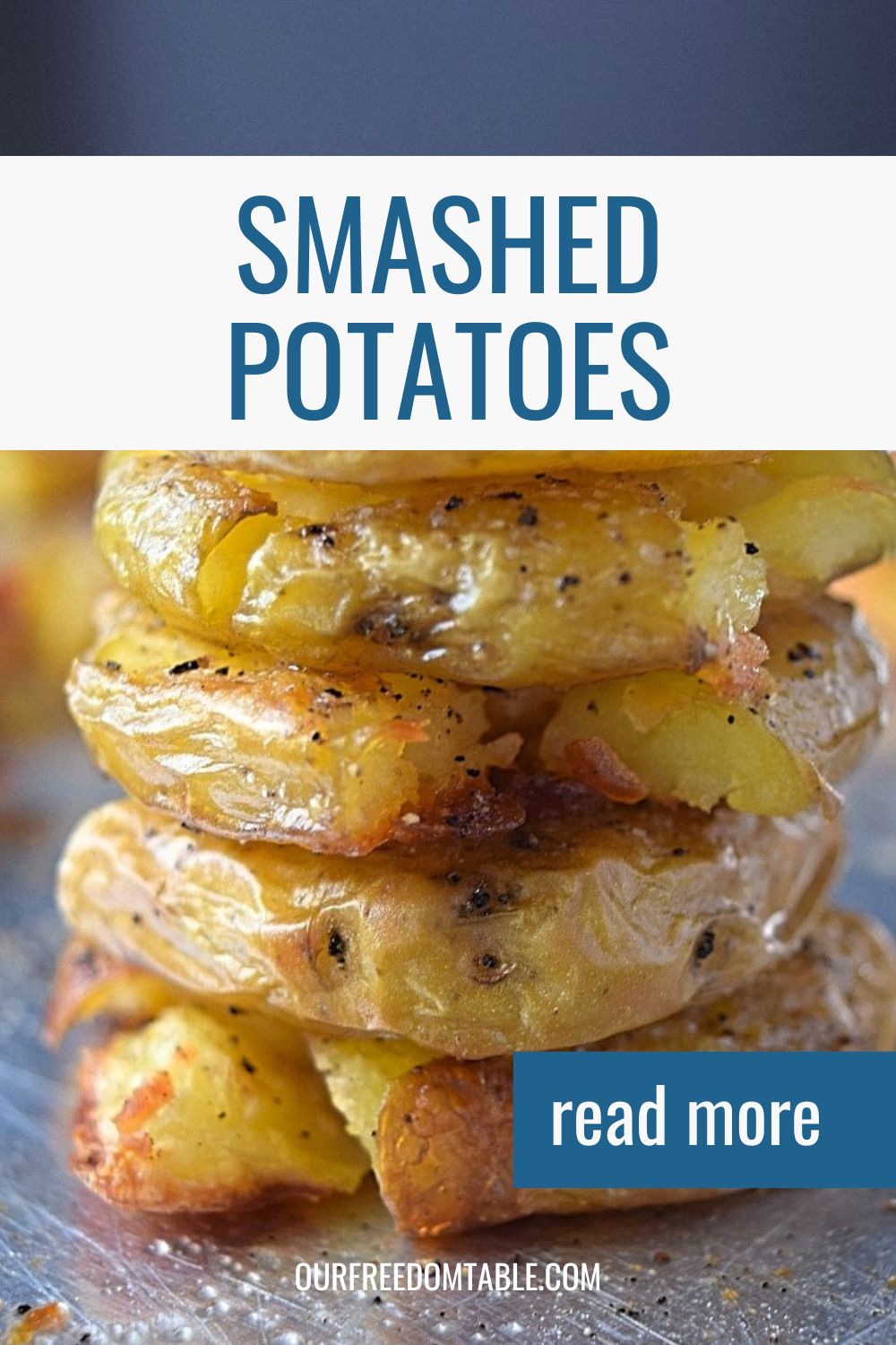 Pin image for smashed potatoes blog post