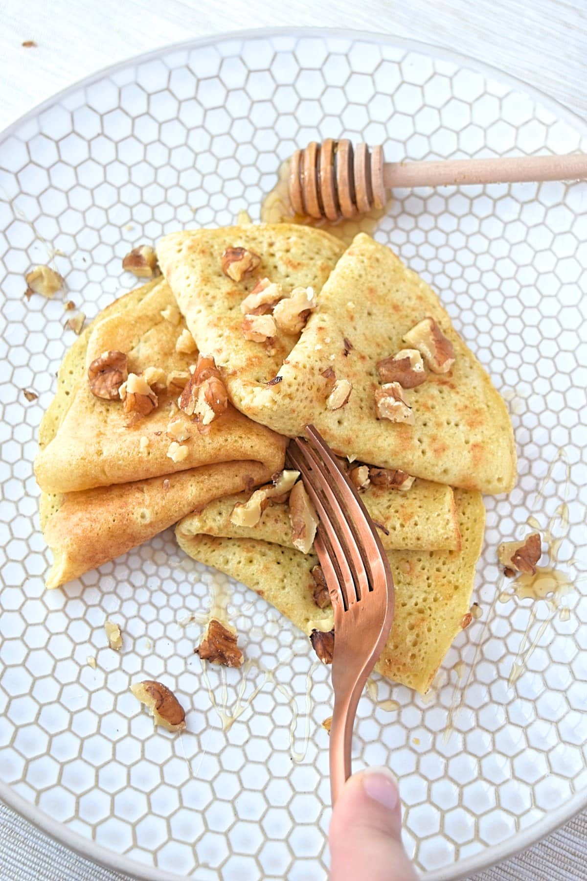 Taking a forkful out of the paleo crepes