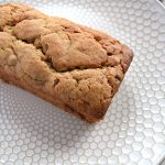 Above image of a loaf of gluten free banana bread