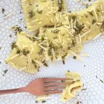 A plateful of fresh gluten free ravioli