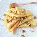 Close up of a plate of paleo crepes