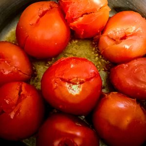 fresh tomatoes boiling